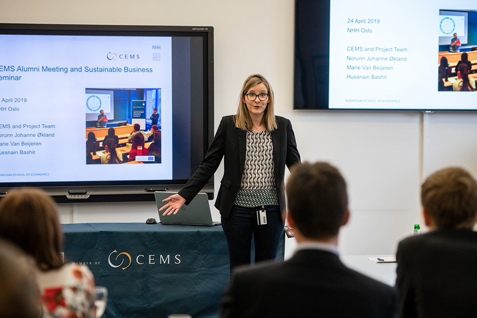 Marie van Beijeren (CEMS Corporate Relations Manager and Project Coordinator). Photo: Skjalg Vold.