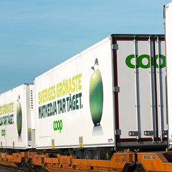 Coop trailers sent by rail. Photo: Coop press photo