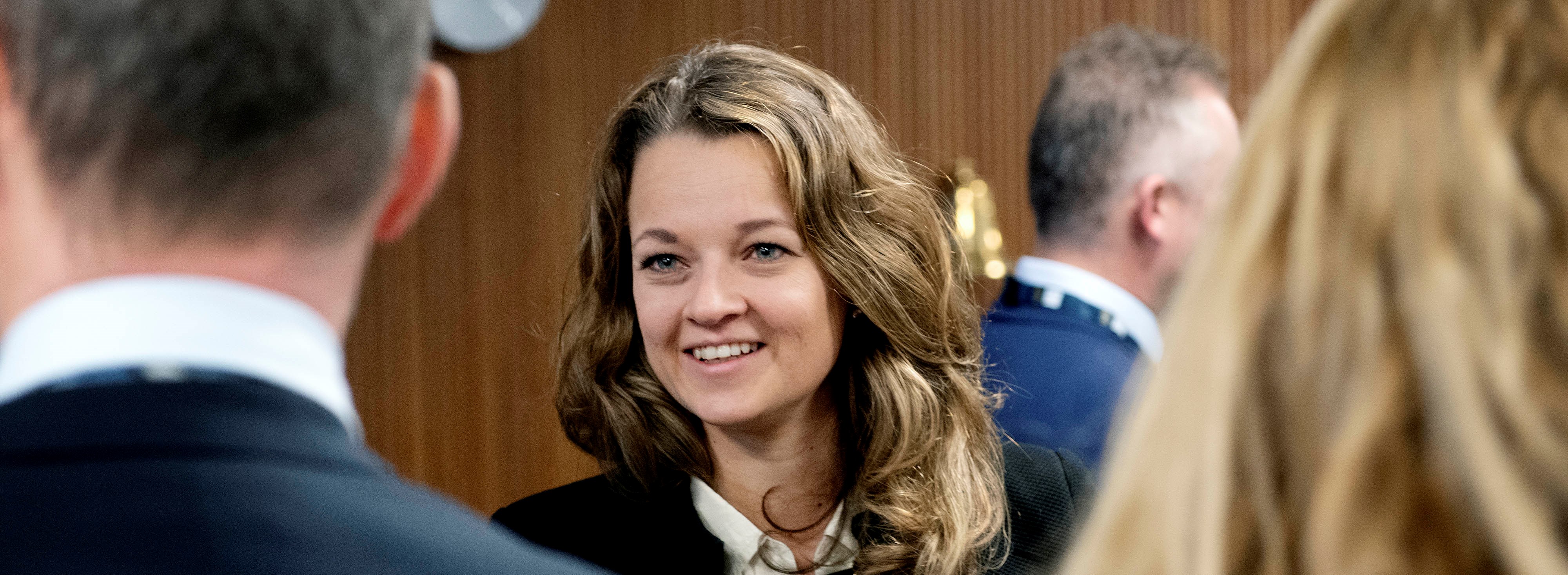 Administrerende direktør Tine Charlotte Holm fra Oslo Market Solutions. Oppstart for NHHs EMBA i fintech. Foto: Helge Skodvin