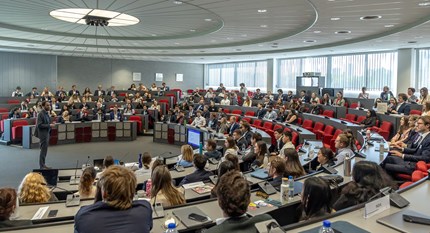 Auditorium filled with students
