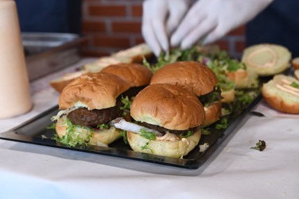 Burgers ready to be served