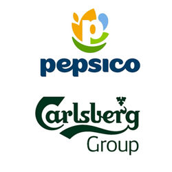 Pepsico and Carlsberg logos