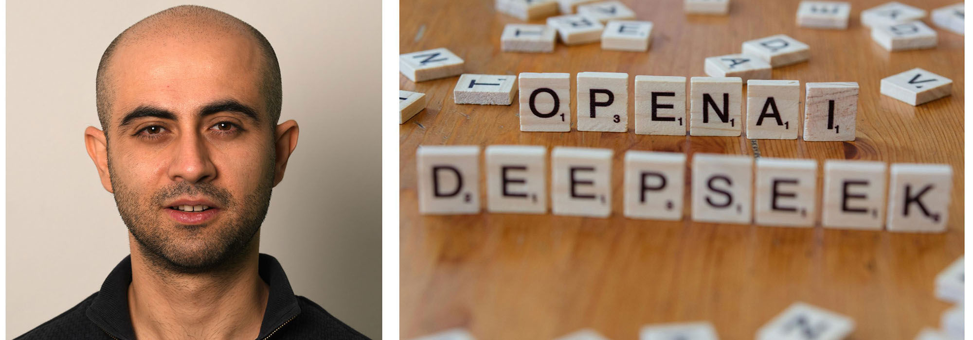 Photo collage with portrait and illustrational picture from pexels.com