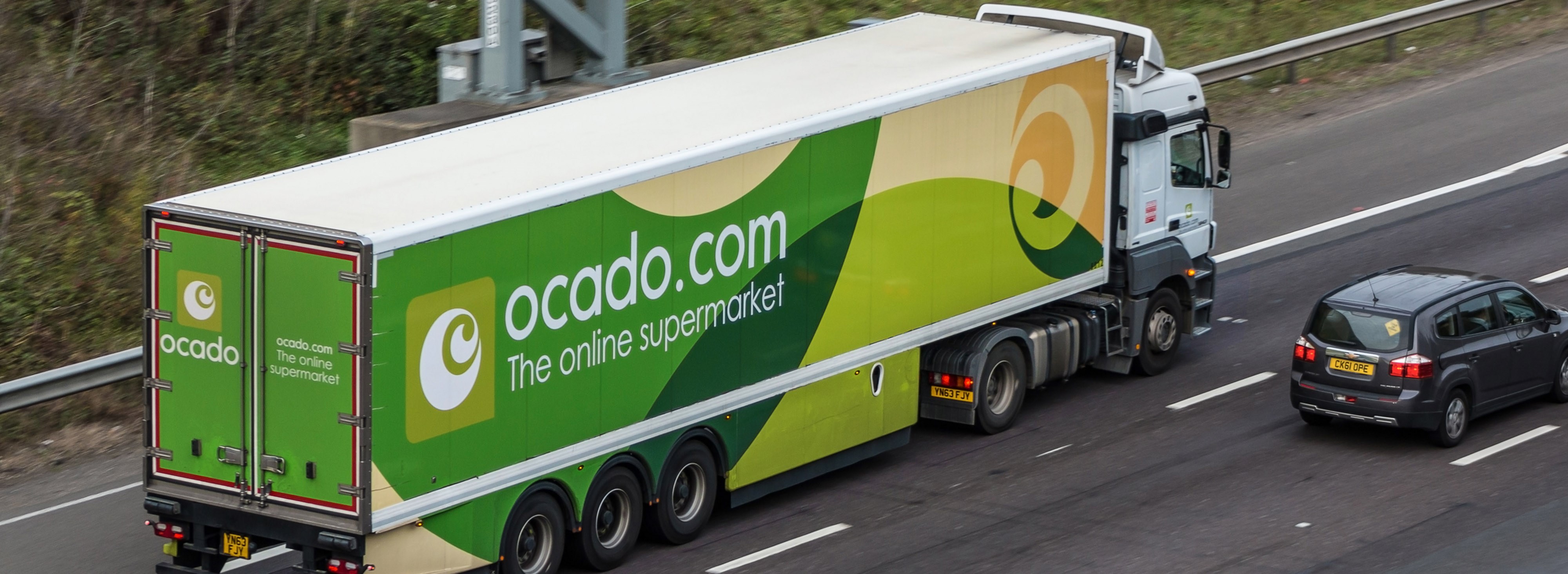 Ocado truck. Illustration