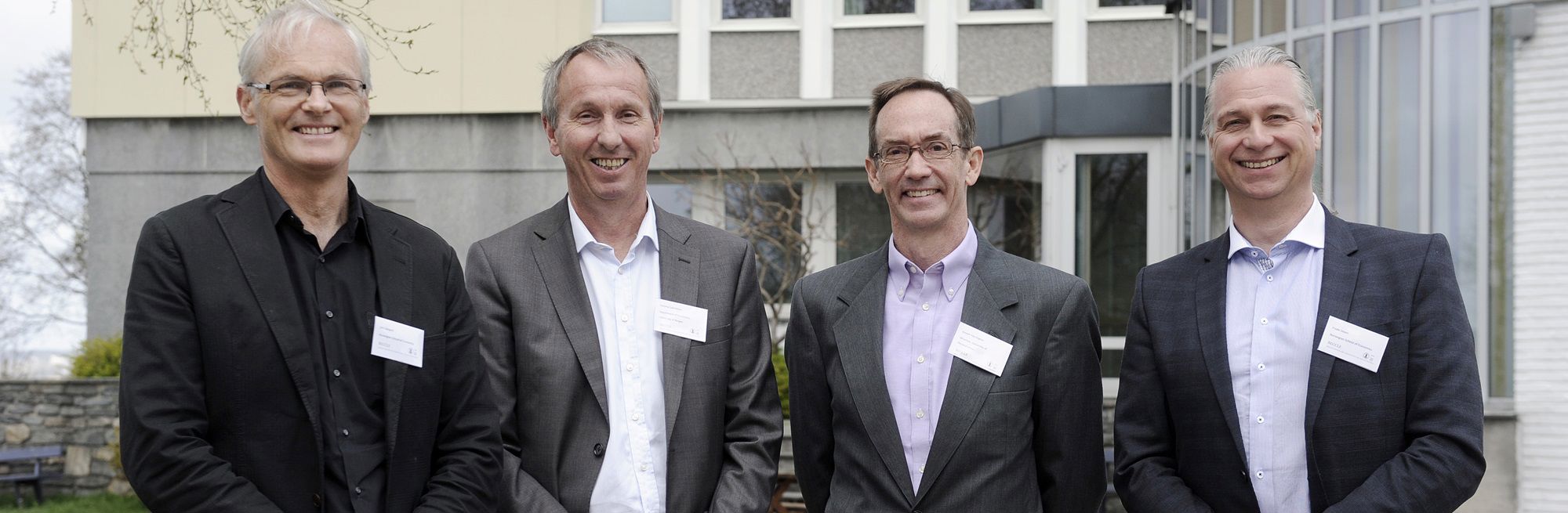 BECCLE Conference on Competition Policy in 2015, at NHH Norwegian School of Economics: Professors Lars Sørgard (NHH), Tommy S. Gabrielsen (UiB), Joe Harrington (University of of Pennsylvania) and Frode Steen (NHH). 