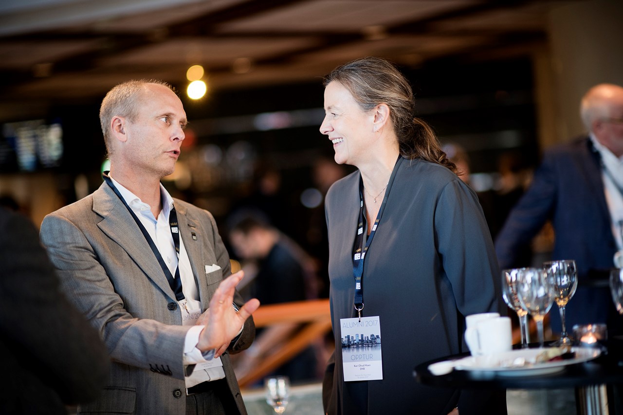 NHHs styreleder Kari Olrud Moen. Aøumni konferansen 2017. Foto: Siv Dolmen