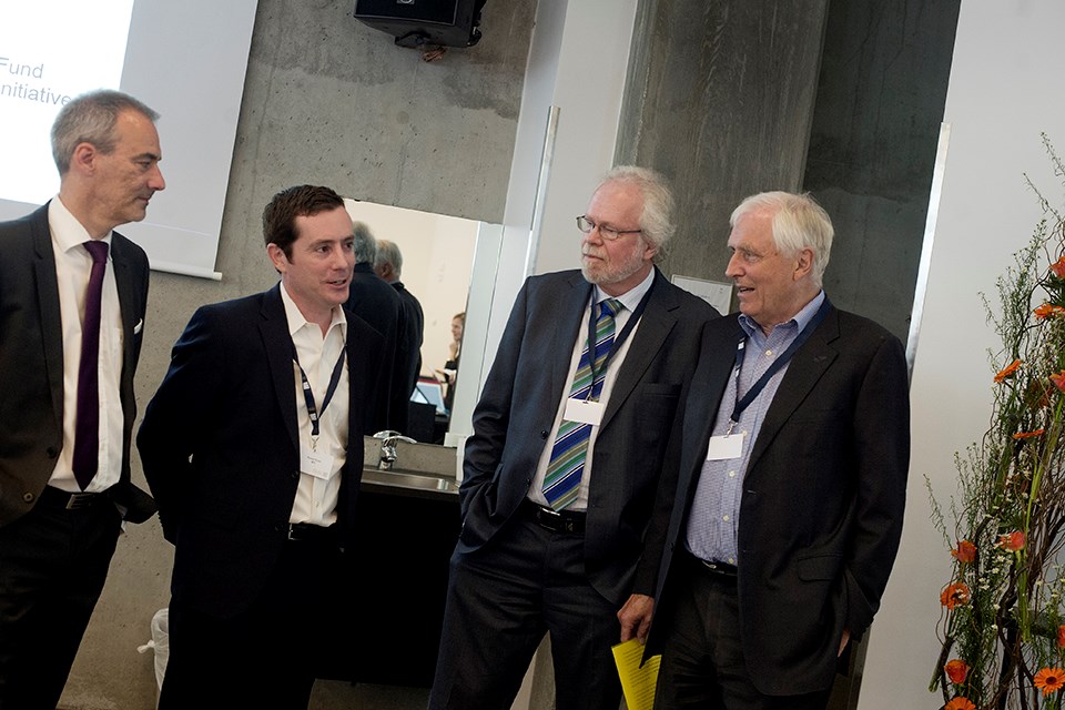 Jan Mossin symposium 2016, Thore Johnsen, Terje Lensberg, Ronan Ryan og Klaus Reiner Schenk-Hoppé. Foto: Helge Skodvin