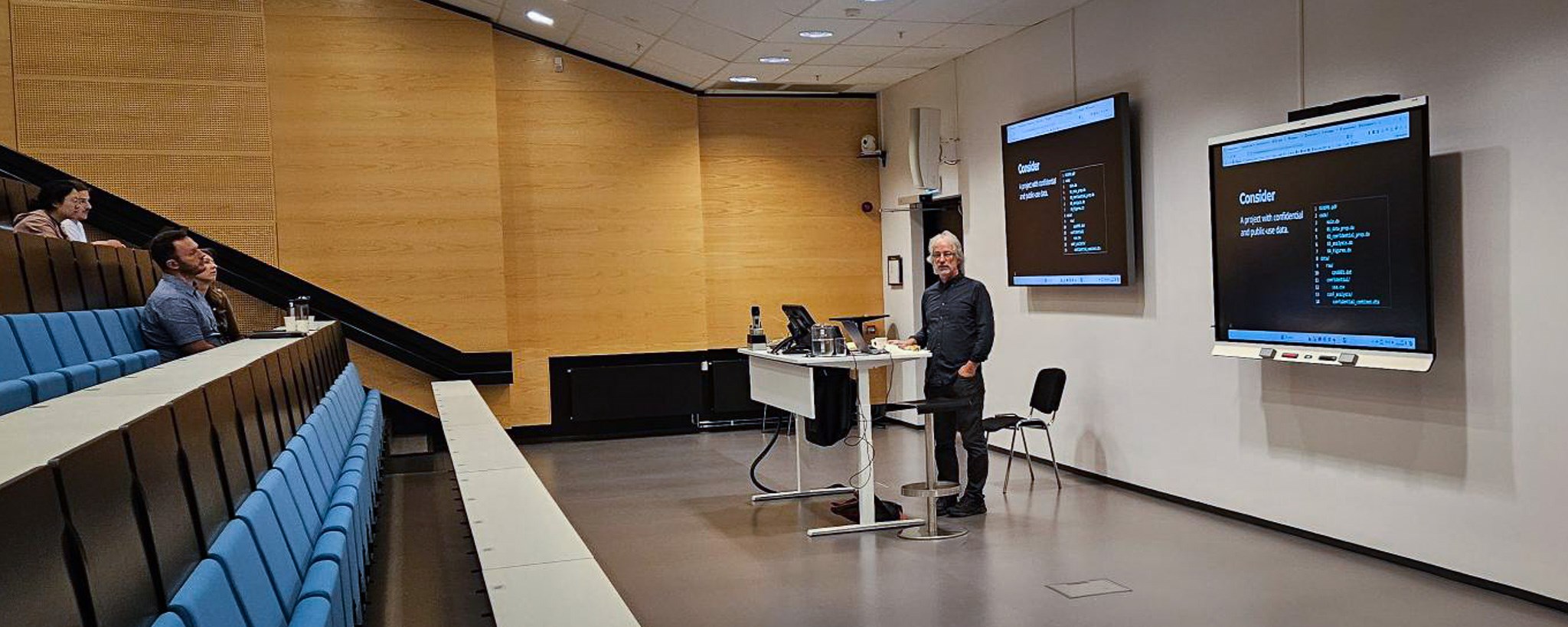 Person presenting on stage
