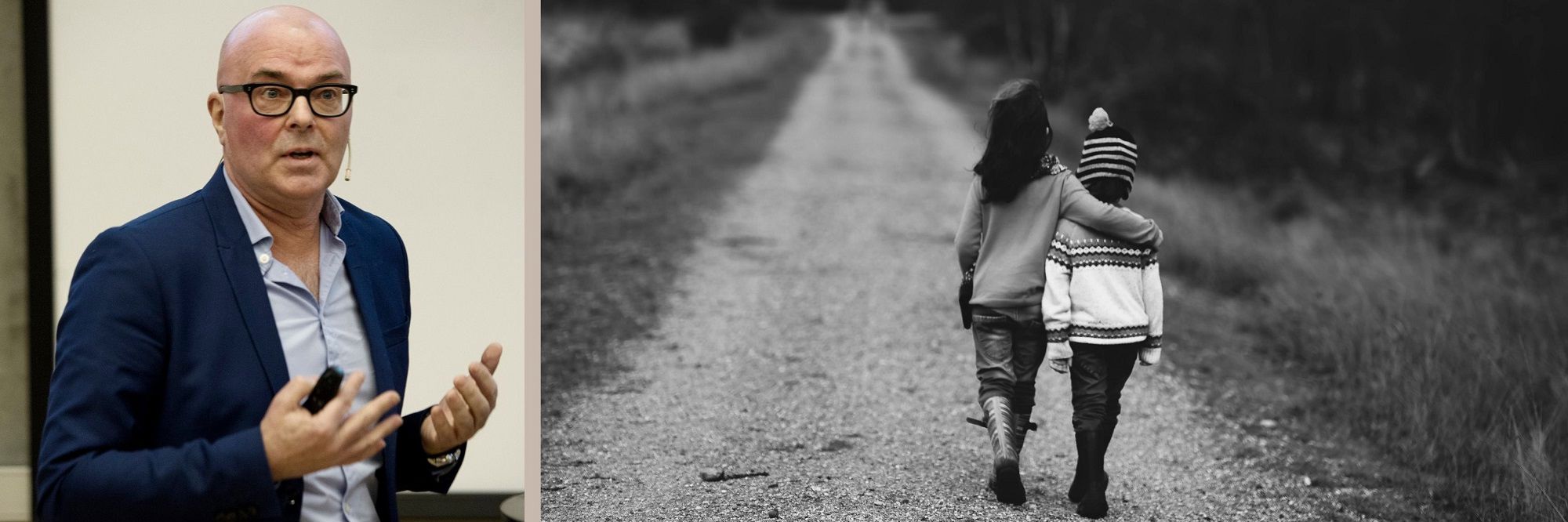 Kjell G Salvanes by Helge Skodvin, children walking