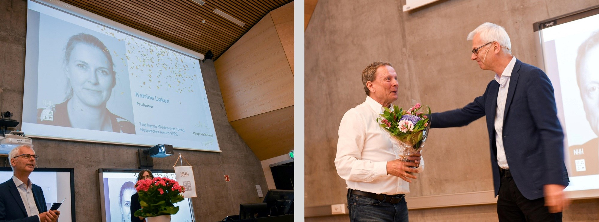 The prestigious awards Ingvar Wedervang Young Researcher Award and The Honour Award for Excellent Research were given to Katrine V. Løken and Paul N. Gooderham.