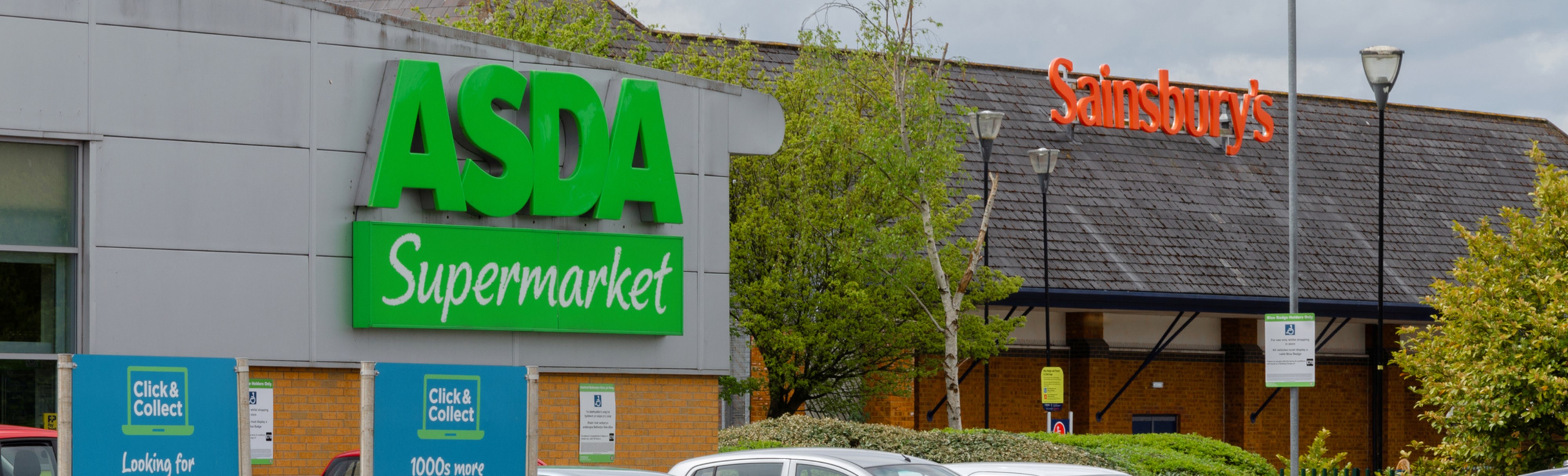 ASDA and Sainsbury’s stores. Photo: John David/Dreamstime