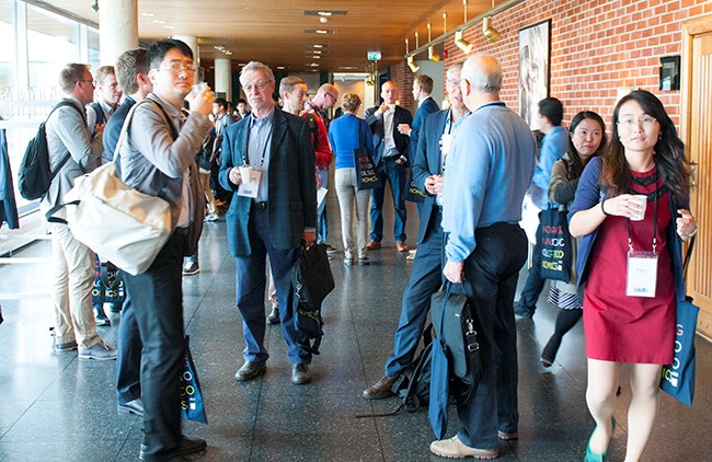 The conference participants getting ready.