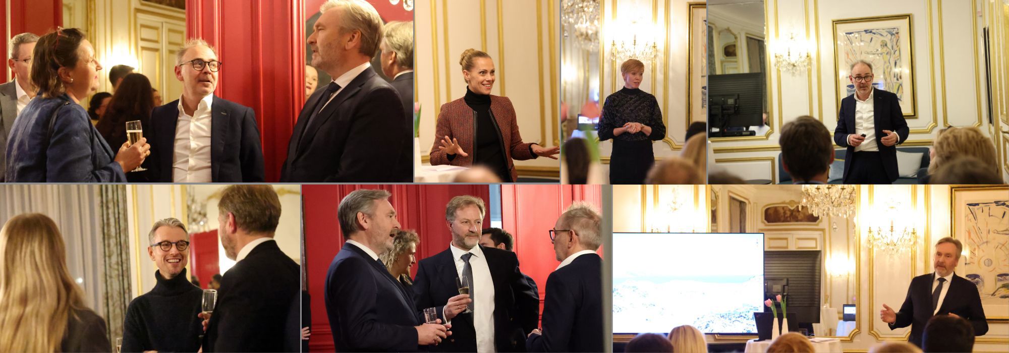 Ambassadør Vegar Brynildsen, Helge Thorbjørnsen, Eidis og Marc Biehler, Sigrid Louise G. Philippart, Sigrun Daireaux, Frank Albert Coates, Vegar Brynbildsen, Thorbjørnsen og og Morten Hilt.  