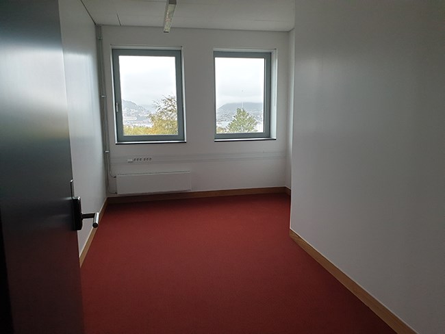 South-facing office with two windows the main building. Some of the south-facing offices have one window.