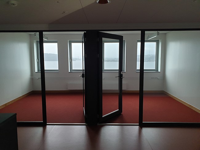 West-facing offices in the main building.