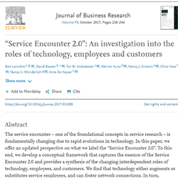 Service Encounter 2.0: An investigation into the roles of technology, employees and customers. Screen shot of article front page