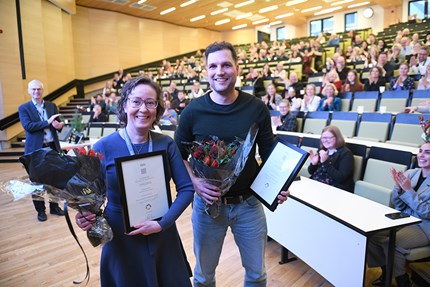 Winners with diploma and flowers
