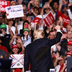 Donald Trump på et møte i regi av Make America Great Again (MAGA) i 2018. Foto: flickr