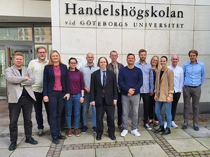  The NordicPlus Education initiative seminar participants gathered outside The University of Gothenburg Business School.