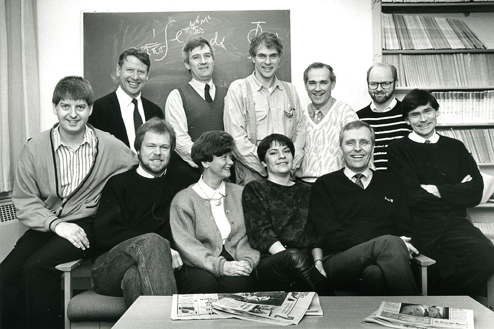 Thore Johnsen med kolleger på Institutt for foretaksøkonomi i 1990.