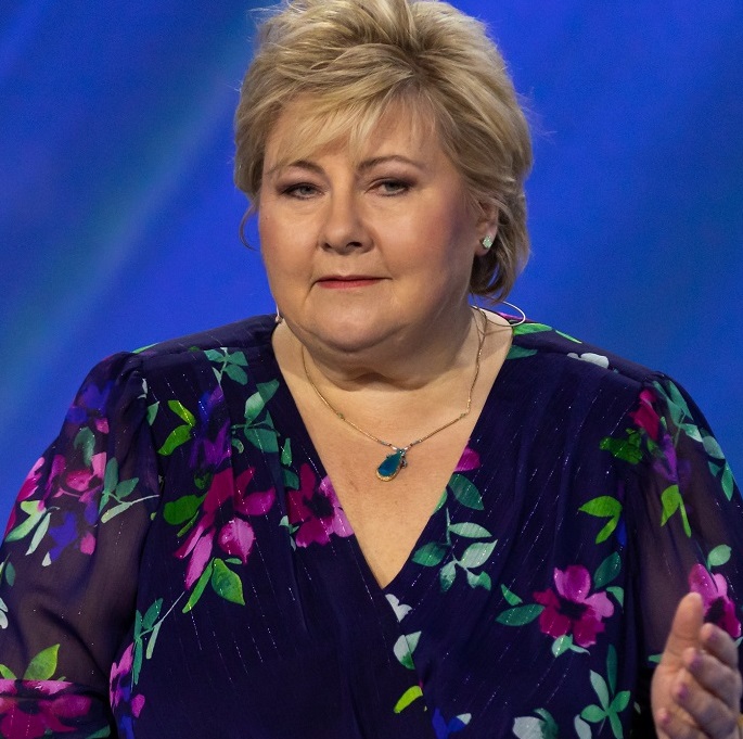 Erna Solberg på Høyres landsmøte i 2021 (flickr, Hans Kristian Thorbjørnsen)