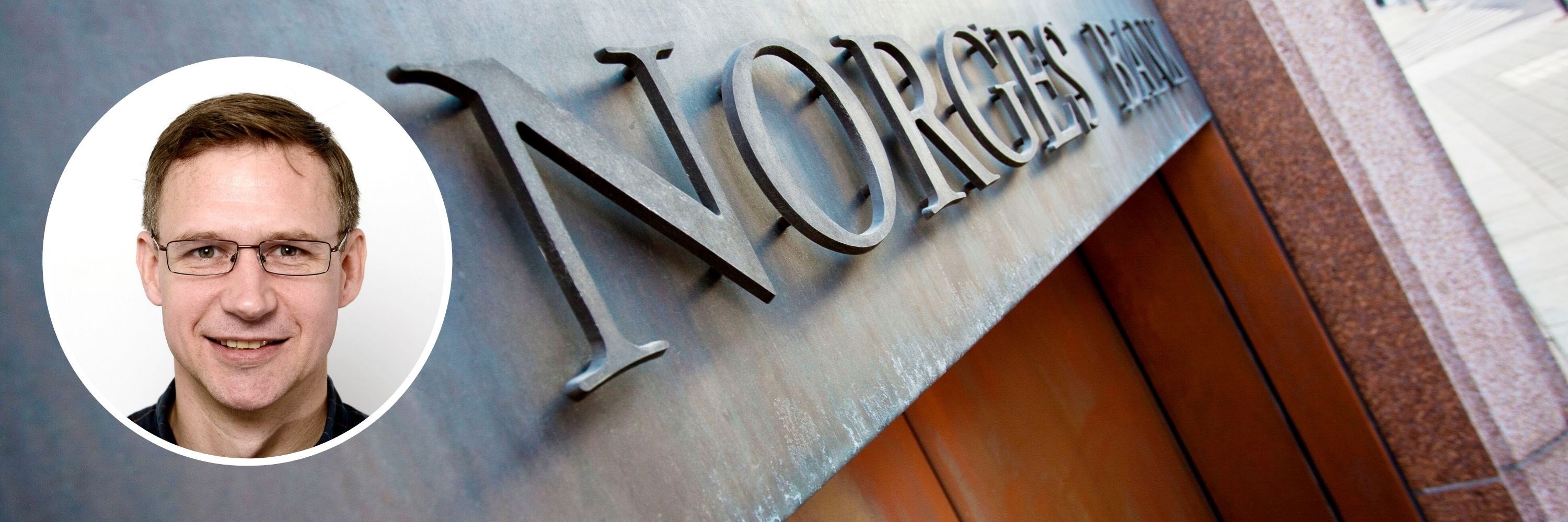 Norges Bank skilt og professor Gernot Peter Doppelhofer. Foto: Norges Bank/NHH 