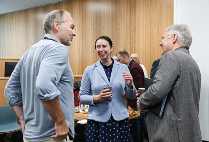 Lasse Lien, NHH, Mona Skaret, Skatteetaten and Svenn-Åge Dahl, SNF. Photo: Ingunn Gjærde