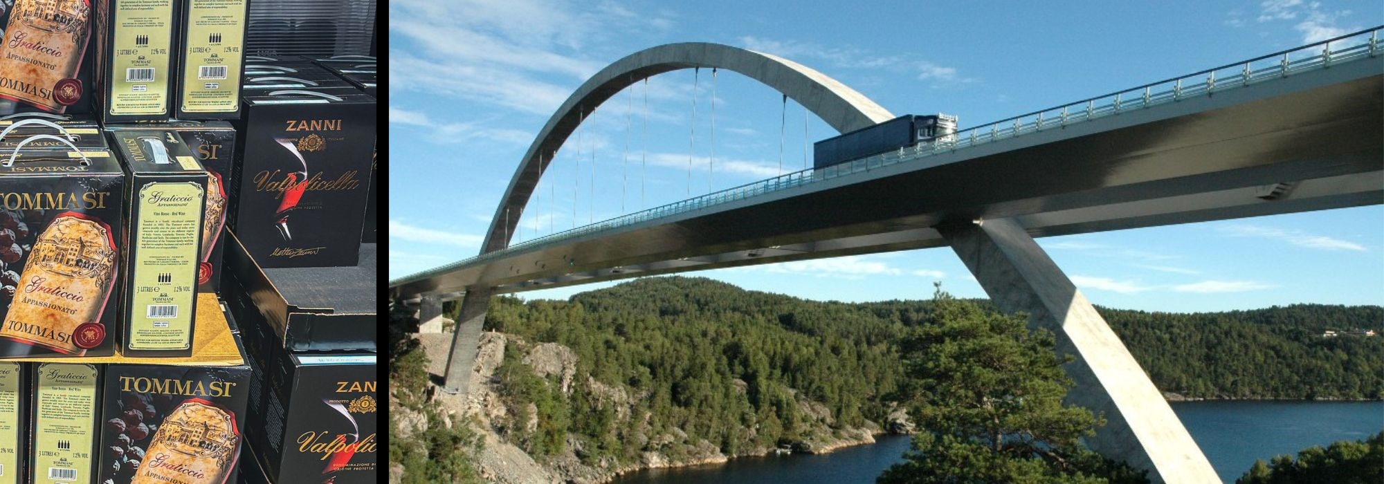 Vin på kartong svinesundbroen