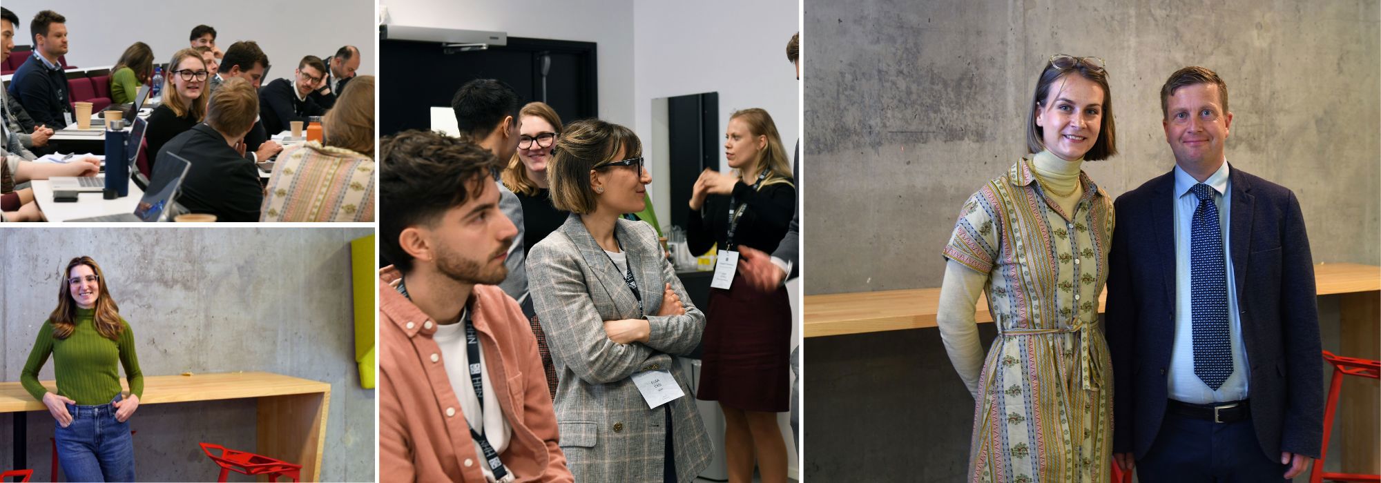 PhD student Inga Schulz, University of Mannheim, PhD student at NHH, Costanza Cincotta, Assistant Professor Elisa Casi, behavioral economist Ada Gjedebo Hedland, and Magnus Andresen, manager at the analytics department, both at the Norwegian Tax Administration. Photo: Sigrid Folkestad