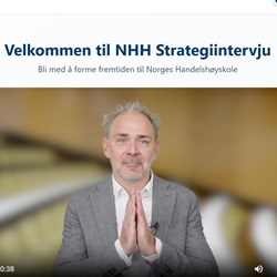 Screenshot - The first thing employees will encounter in the input round is a short video message from Rector Helge Thorbjørnsen.