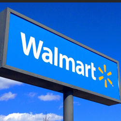 Walmart sign. Illustration