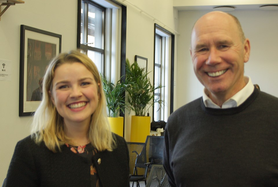 Embla Belsvik from Bekk moderated the event. Professor Tor W. Andreassen has been  head of DIG and The HUB@NHH for several years and has played a pivotal part in establishing NII. Photo: Irene Haukås Moe