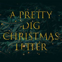 A christmas tree with the text "A pretty DIG christmas letter"