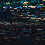 Lines of code on black background