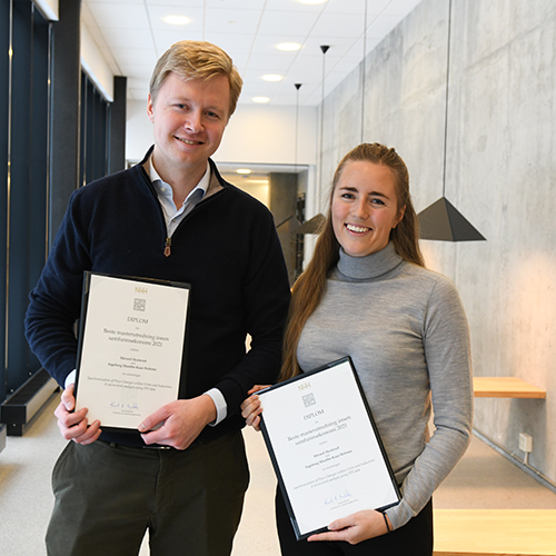 Bilde av de tidligere studentene Ingeborg Munthe-Kaas Webster og Håvard Skuterud.