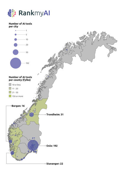Rank My AI Norway, map
