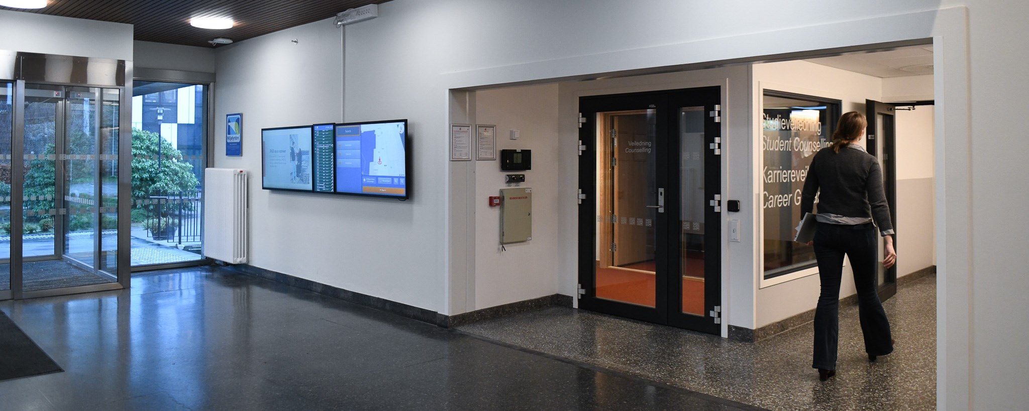Outside the new counselling rooms at the main entrance