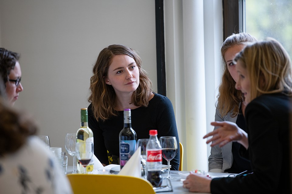 People at the seminar. Frøya Stavern, Emma Hartland, Katrine Wærness, Marie van Beijeren. Photo: Skjalg Vold.