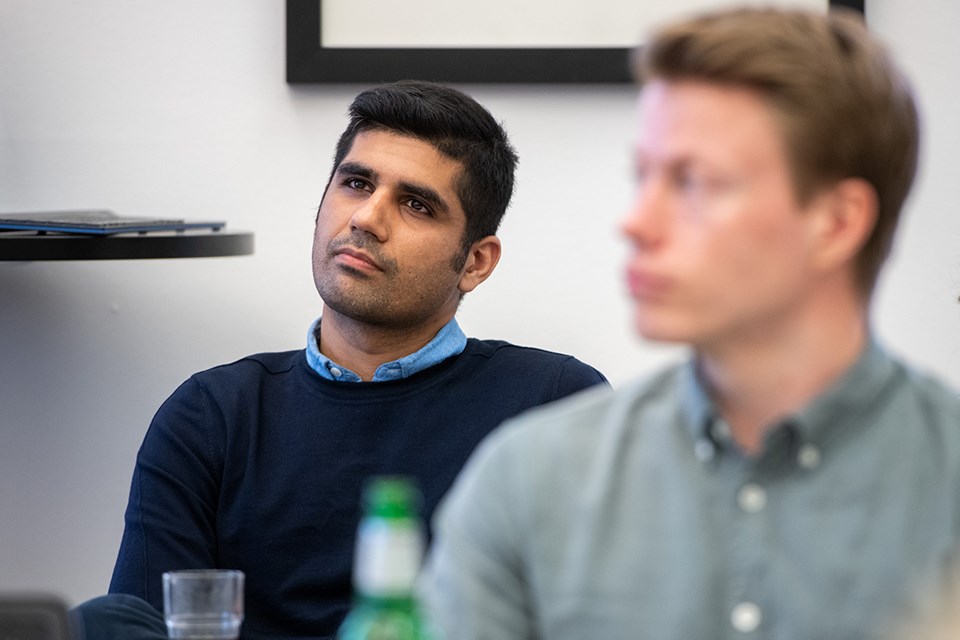 People at the seminar. Hussnain Bashir, Bendik Sogn. Photo: Skjalg Vold.