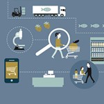 Grocery shopping and supply chains. Illustration by Berit Sømme
