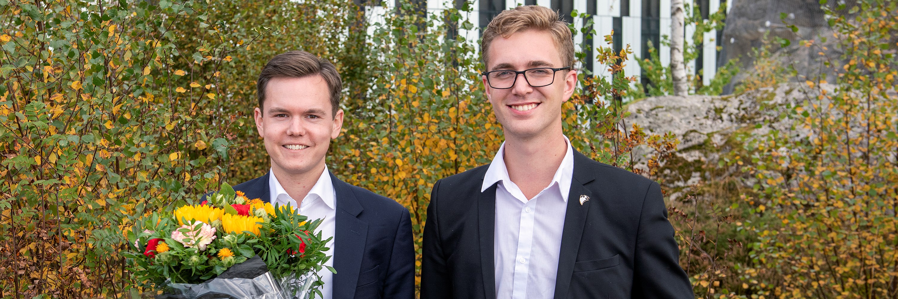 Masterstudentane Aleksander Erstad og Hans Kristian Engmark