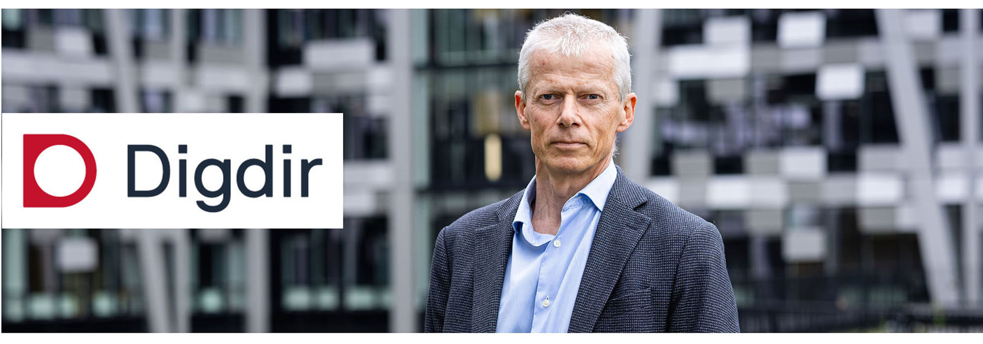 Photo of Hans Christian Holte and the Digdir logo