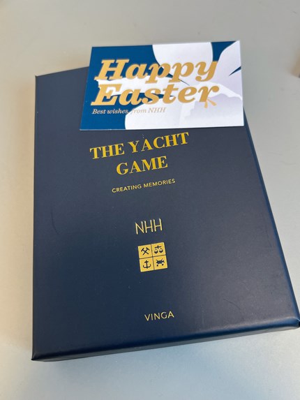 Easter greeting with card on top