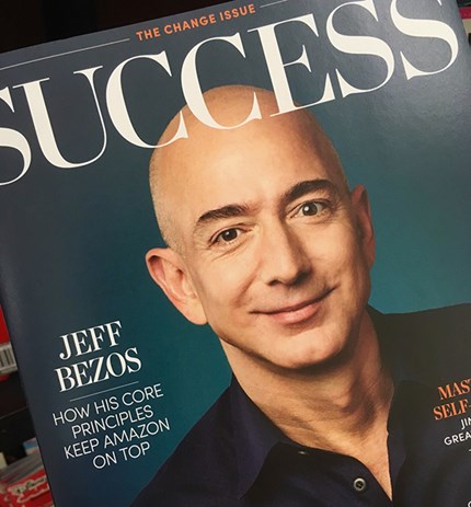 Amazon founder Jeff Bezos on magazine cover. Photo: Pressfoto/Dreamstime