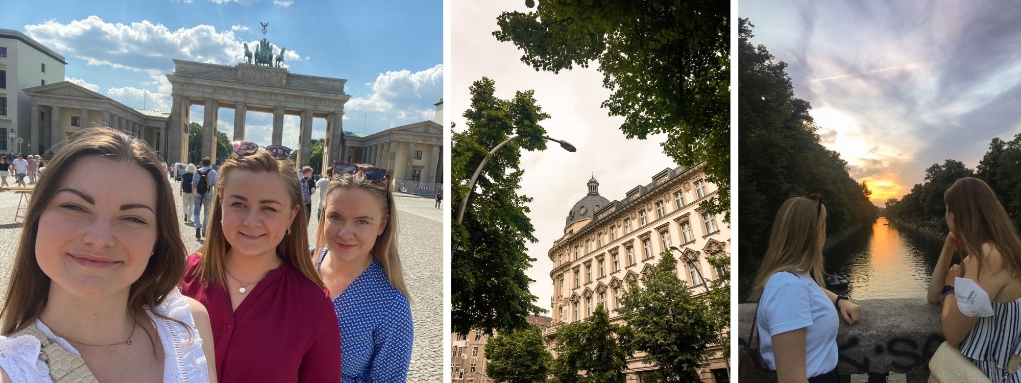 Bilder av de tidligere NHH-studentene Natalie Hellesø Milde, Karina Wessel og Elisabeth Spilde. 