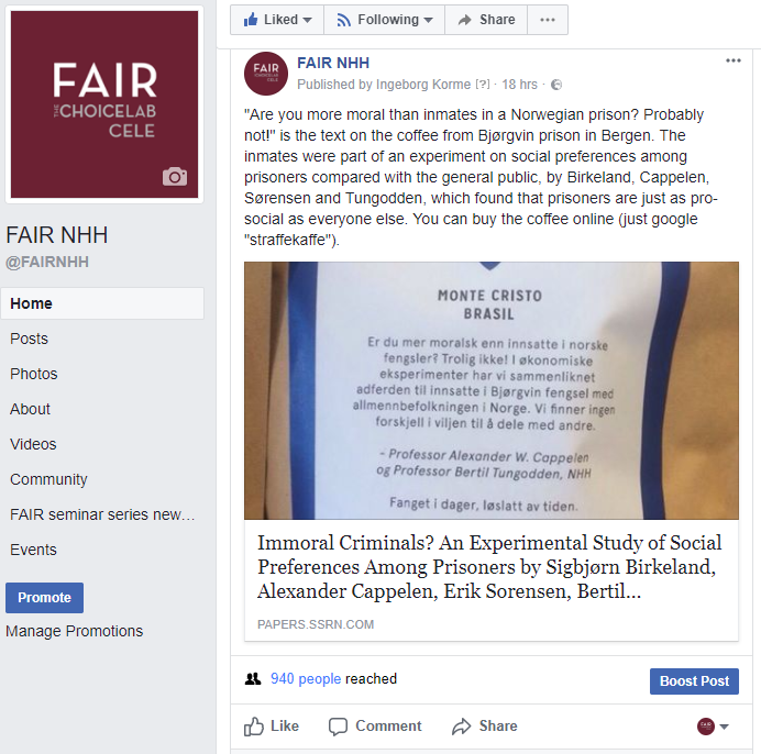 FAIR Facebook page, 29.11.2017