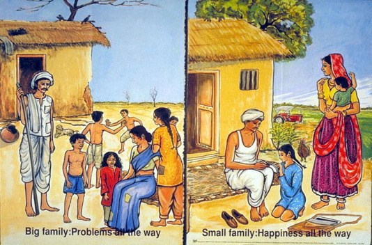 1992 poster from the India Ministry of Health and Family Welfare (courtesy of the Media/Materials Clearinghouse at the Johns Hopkins University, Bloomberg School of Public Health, Center for Communication Programs)