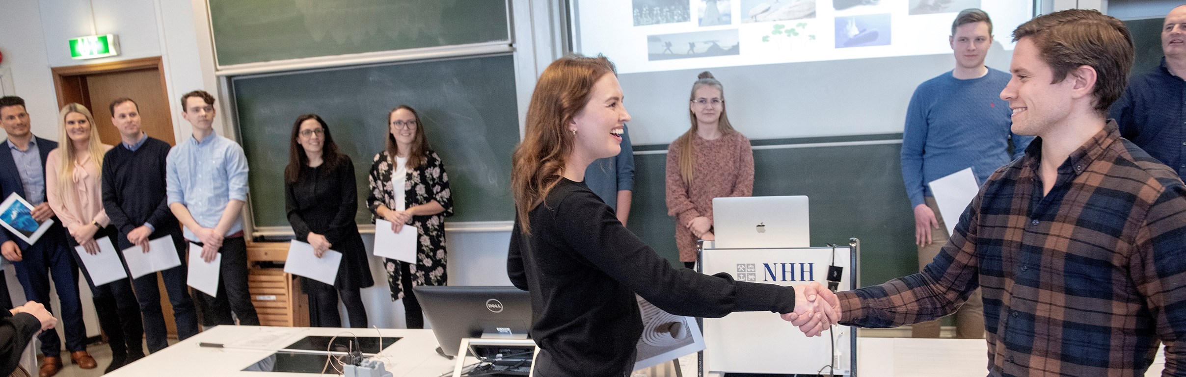 Mentor Inga Øystese Hovden og NHH-student Ole Etnan.